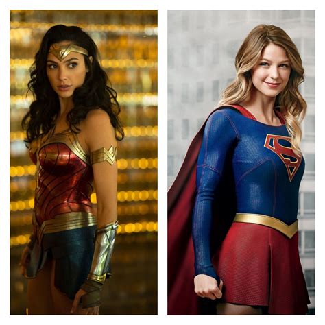 Gal Gadot Wonder Woman Vs Melissa Benoist Super Girl Gal Gadot Wonder Woman Melissa Benoist