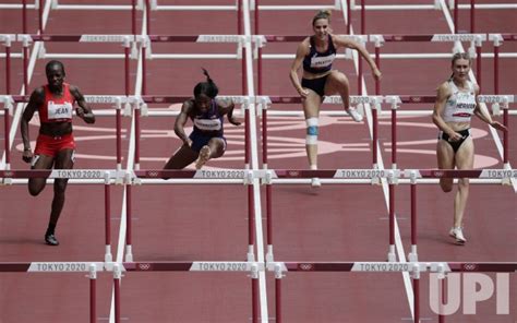 Photo Womens 100m Hurdles Round One Heat At The Tokyo Olympics