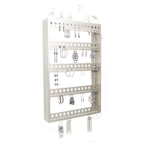 Large Earring Holder Rack Wall Mount Nichole Silver Hanging