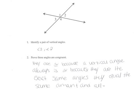 Proving The Vertical Angles Theorem