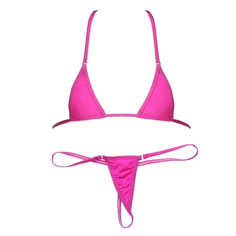 Buy Yizyif Womens Brazilian Bikini Triangle Thongs G String Swimwear Bathing Suits Online At