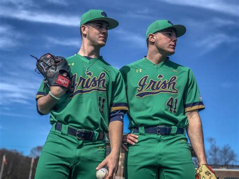 Notre Dame Baseball Green Uniform — Uniswag