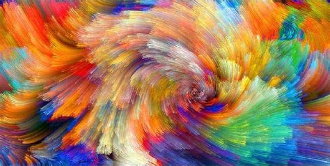 Abstract Wall Art Rainbow Color Splash Oil Paintings On Canvas Print