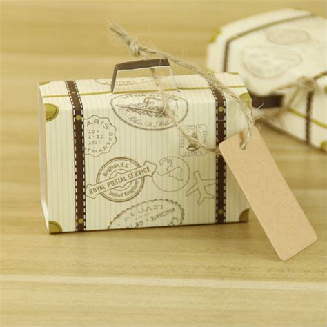 100pcs European Style Wedding Favors Supplies Mini Suitcase Candy Boxes