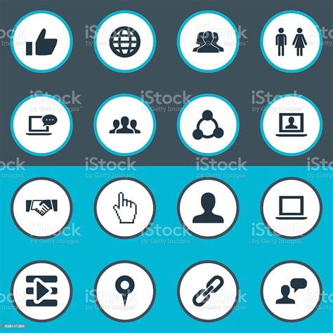 Set Of 16 Simple Media Icons Stock Illustration Download Image Now