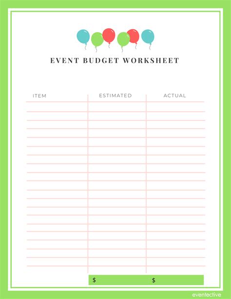 Event Budget Worksheet Cheers And Confetti Blog By Eventective