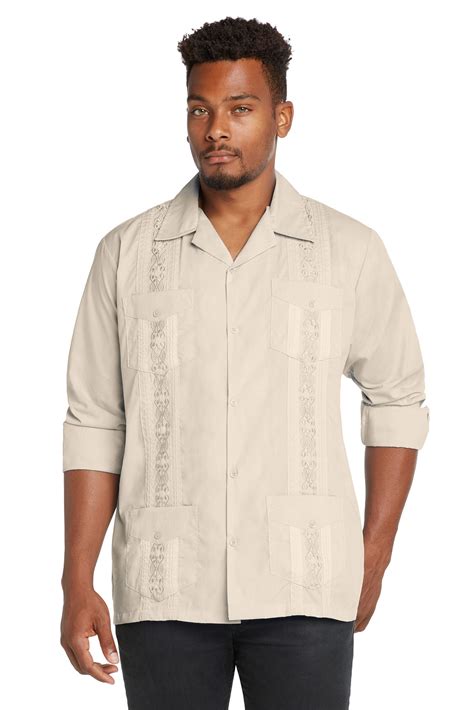 9 Crowns Essentials Mens Guayabera Button Down Shirt Ebay