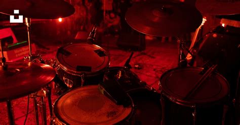 A Drum Set Up In Front Of A Crowd Of People Photo Free Musician Image On Unsplash