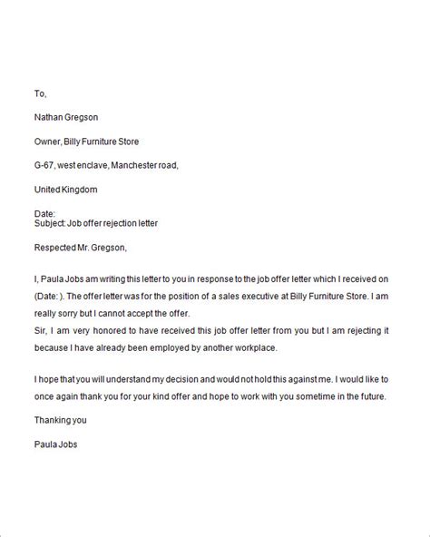 How To Write A Rejection Letter For An Internship Offer Allcot Text