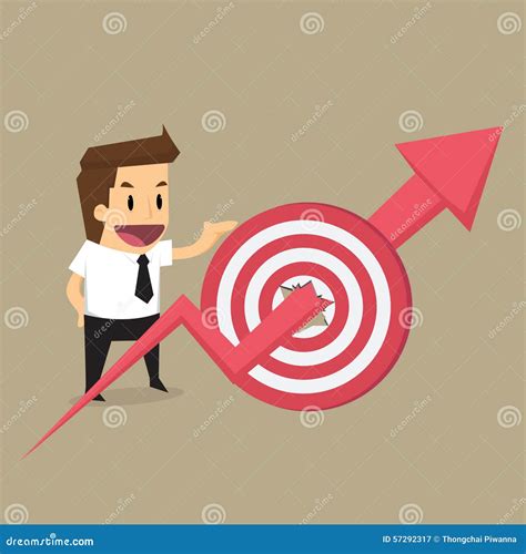 Businessman With Arrow On Through Target Stock Vector Illustration Of
