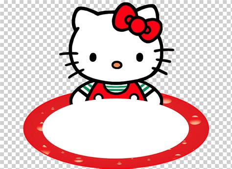 Ilustración De Hello Kitty Etiqueta Con El Nombre De Hello Kitty