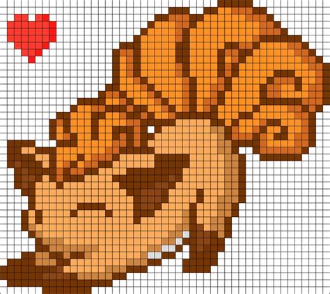 Cutie Vulpix Kandi Pattern Perles à Tisser Pixel Art Minecraft