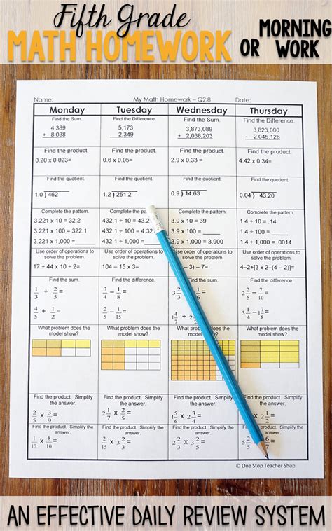 Looking for math homework answers with no success? 5th Grade Math Spiral Review | 5th Grade Math Homework ...