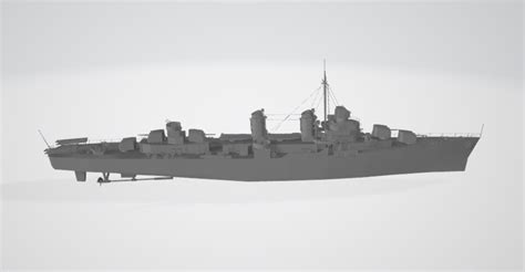 Stl File Uss Fletcher Destroyer Dd Warship Ww D Printable Design To
