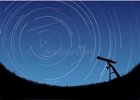 Star Trails Stock Vector Illustration Of Telescope Blue 6960202
