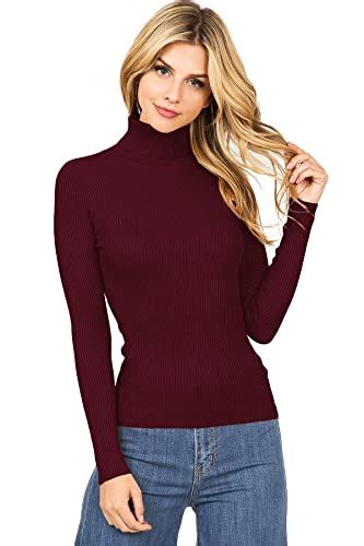 ambiance apparel women s ribbed long sleeve turtleneck top ebay