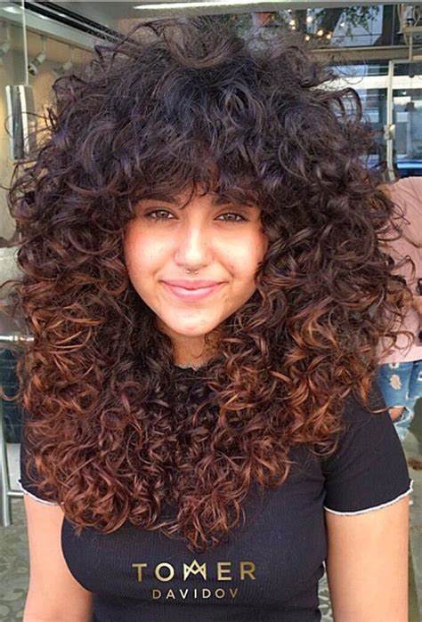 Long Layered Curly Hair Curly Hair With Bangs Curly Afro Ringlets
