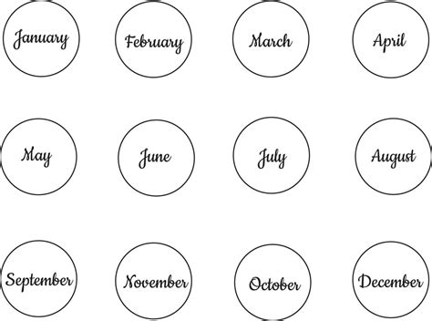 All Months In English Calendar High Quality Vector Illustration