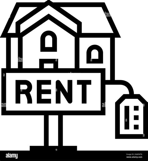 House Rent Line Icon Vector Illustration Stock Vector Image And Art Alamy