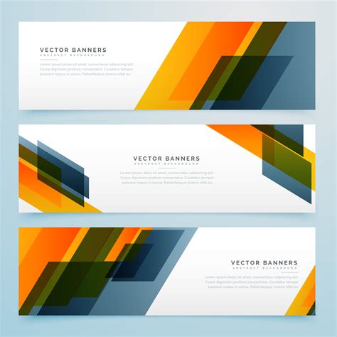 Geometric Business Banners Set Design Download Free Vector Art Stock