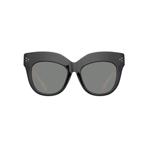 Linda Farrow Dunaway Oversized Sunglasses In Black And Cream Lfl1049c8sun Linda Farrow