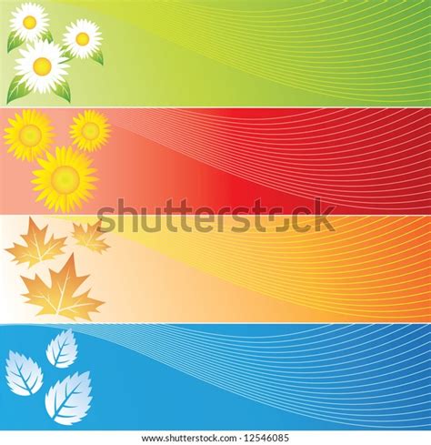 Four Seasons Banners Stock Vector Royalty Free 12546085 Shutterstock