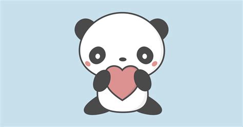 Kawaii Cute Panda With A Heart T Shirt Panda Kids Long Sleeve T