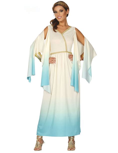 Costume Da Dea Greca Azzurro E Bianco Per Donna Costumi Adultie