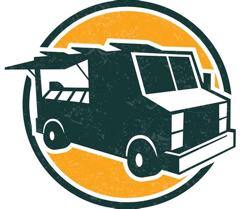Food shop delivery logo template hand drawn truck vector. Food truck: Negocio sobre ruedas