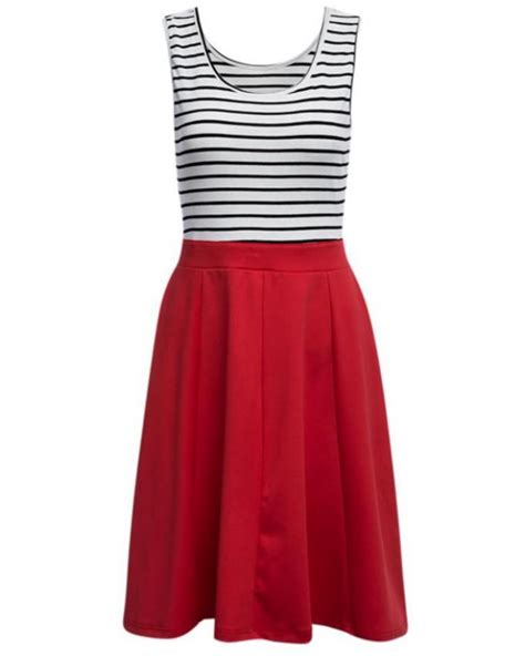 Fashion Stripe Detailed Hollow Out Dress Multi Buy