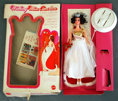 1972 mattel 3200 walk lively walking miss america barbie w steffi face complete in box~~ miss