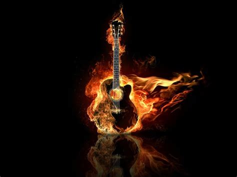 Fuego En La Guitarra Guitarras Guitarra Música Musica