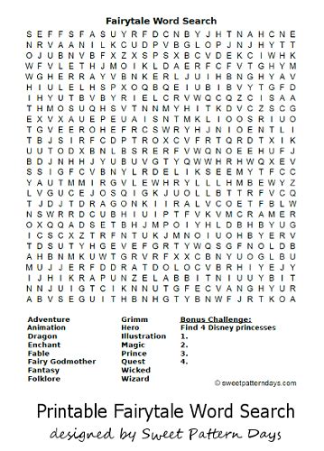 Fairy Tale Word Search
