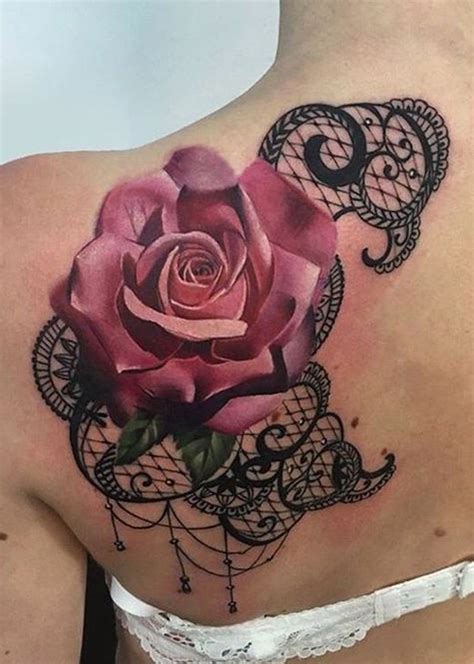 Pink Rose Tattoo Shoulder
