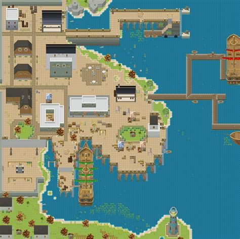 Rpg Town City Harbour Game Map In 2020 Pixel Art Games Pixel Art