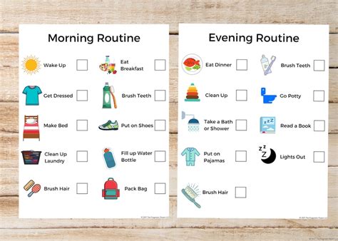 Morning and Evening Routine Chart Morning Routine for Kids Etsy España