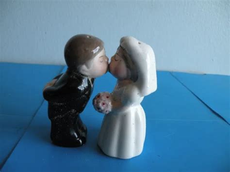 Vintage Japan Kissing Bride Groom On Bench Ceramic Salt And Pepper Shakers G8 1199 Picclick