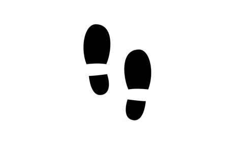 Footprint Step Black Silhouette Icon White Background Simple