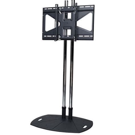 Flat Panel Floor Stand Combination 72″ Black Wchrome Poles And Mounts
