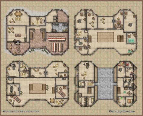 The City Mansion Is A Free Dungeon Map Created With Campaign