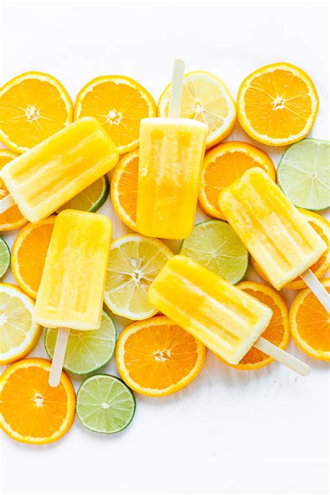 Orange Lemon Lime Popsicles Fresh Citrus Ice Pops Maple Mango