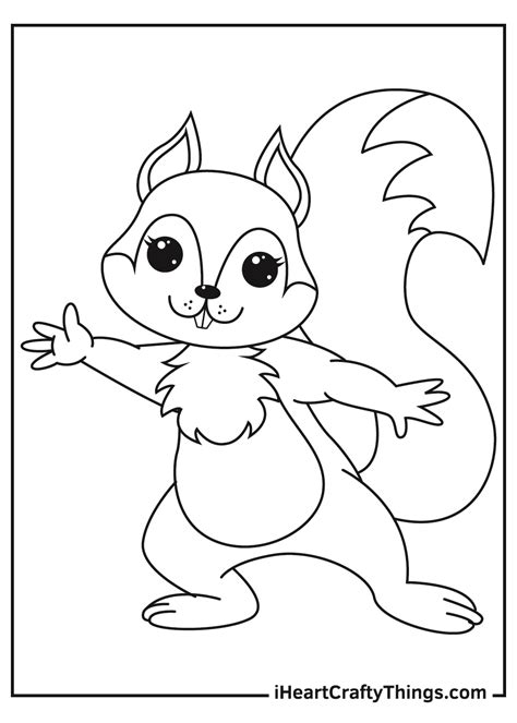 Baby Squirrel Coloring Pages