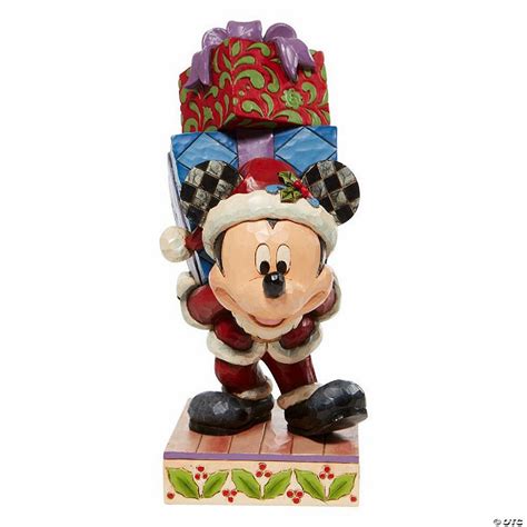 Jim Shore Disney Traditions Mickey With Presents Christmas Figurine