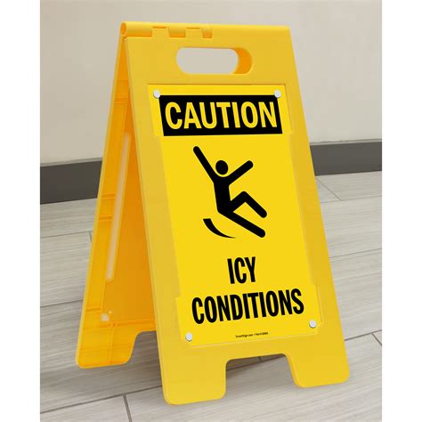 Caution Icy Conditions Floorboss Xl Free Standing Sign Sku Sf 0187