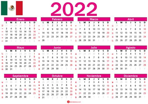 Calendario Oficial 2022 Mexico Con Dias Festivos Zona De Información