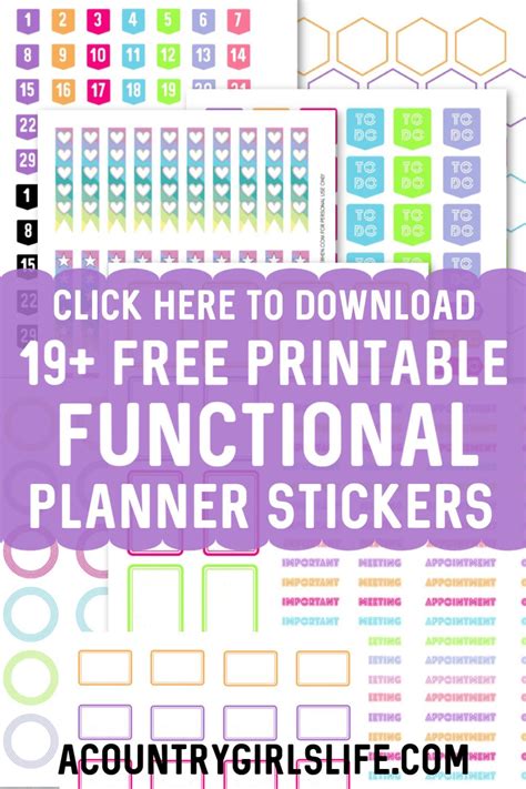 Free Printable Functional Planner Stickers Printable Templates