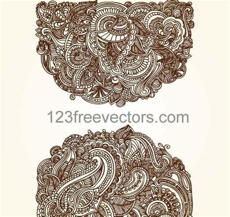 Hand Drawn Floral Decoration Ai Eps Abr Vector Uidownload