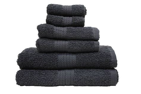 Bath Towel Set 2 Towels 2 Hand Towels And 2 Washcloths Charcoal Gray