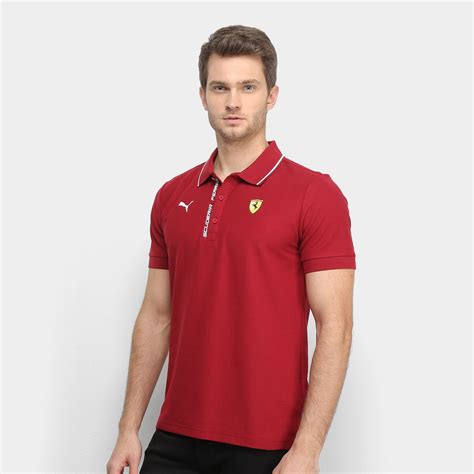 Camiseta scuderia ferrari mcs masculina. Camisa Polo Puma Scuderia Ferrari Shield Masculina - Vinho | Netshoes