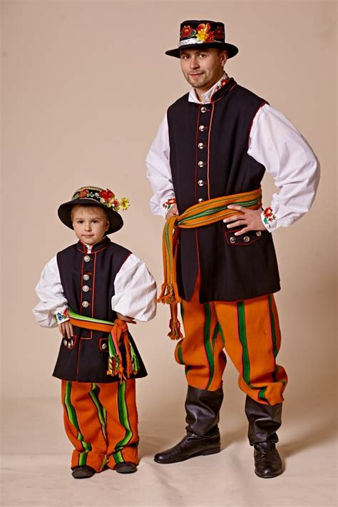 Regional Costumes From Łowicz Poland Source Polish Folk Costumes